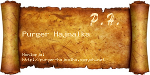 Purger Hajnalka névjegykártya